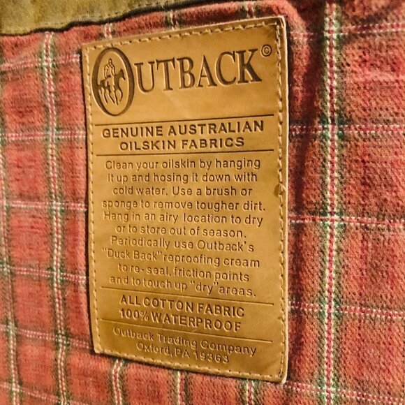 Vintage Outback Trading Company Men's Deer Hunter Brown Oilskin Vest Size XL - Picture 10 of 12